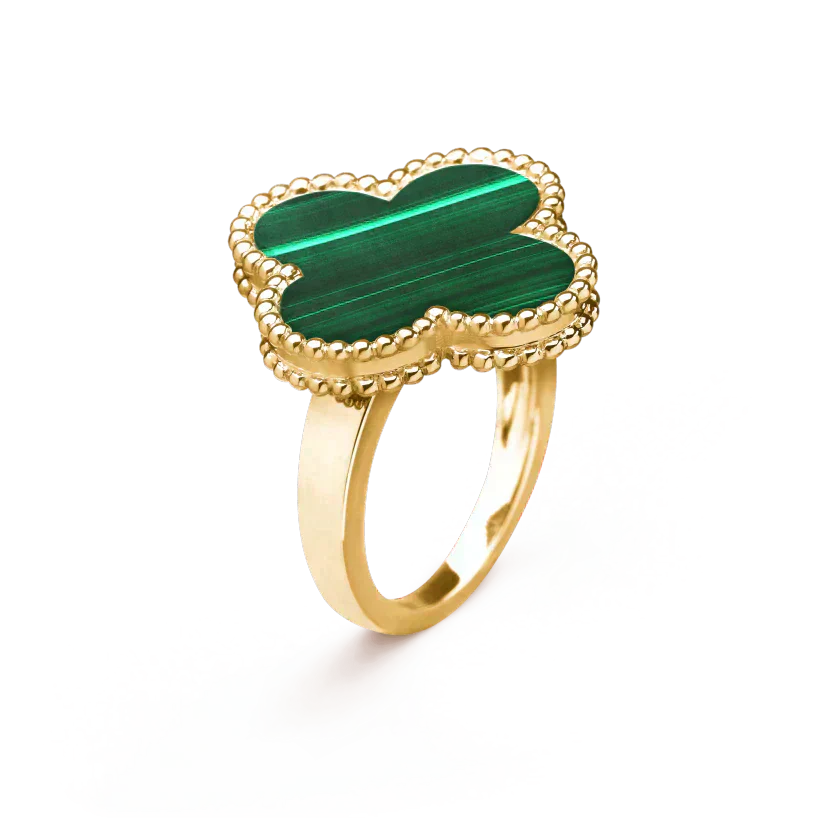 [Super Jewellery]CLOVER MALACHITE RING