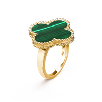 [Super Jewellery]CLOVER MALACHITE RING