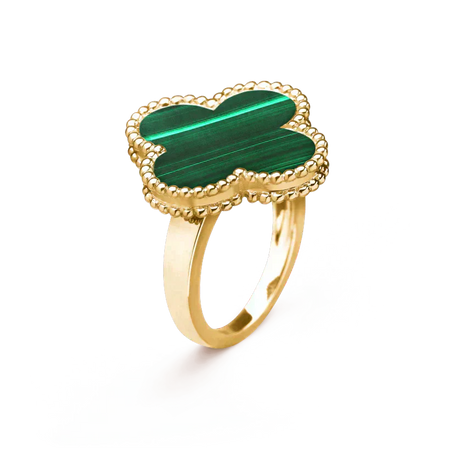 [Super Jewellery]CLOVER MALACHITE RING