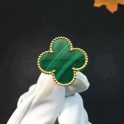 [Super Jewellery]CLOVER MALACHITE RING