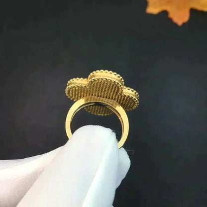 [Super Jewellery]CLOVER MALACHITE RING