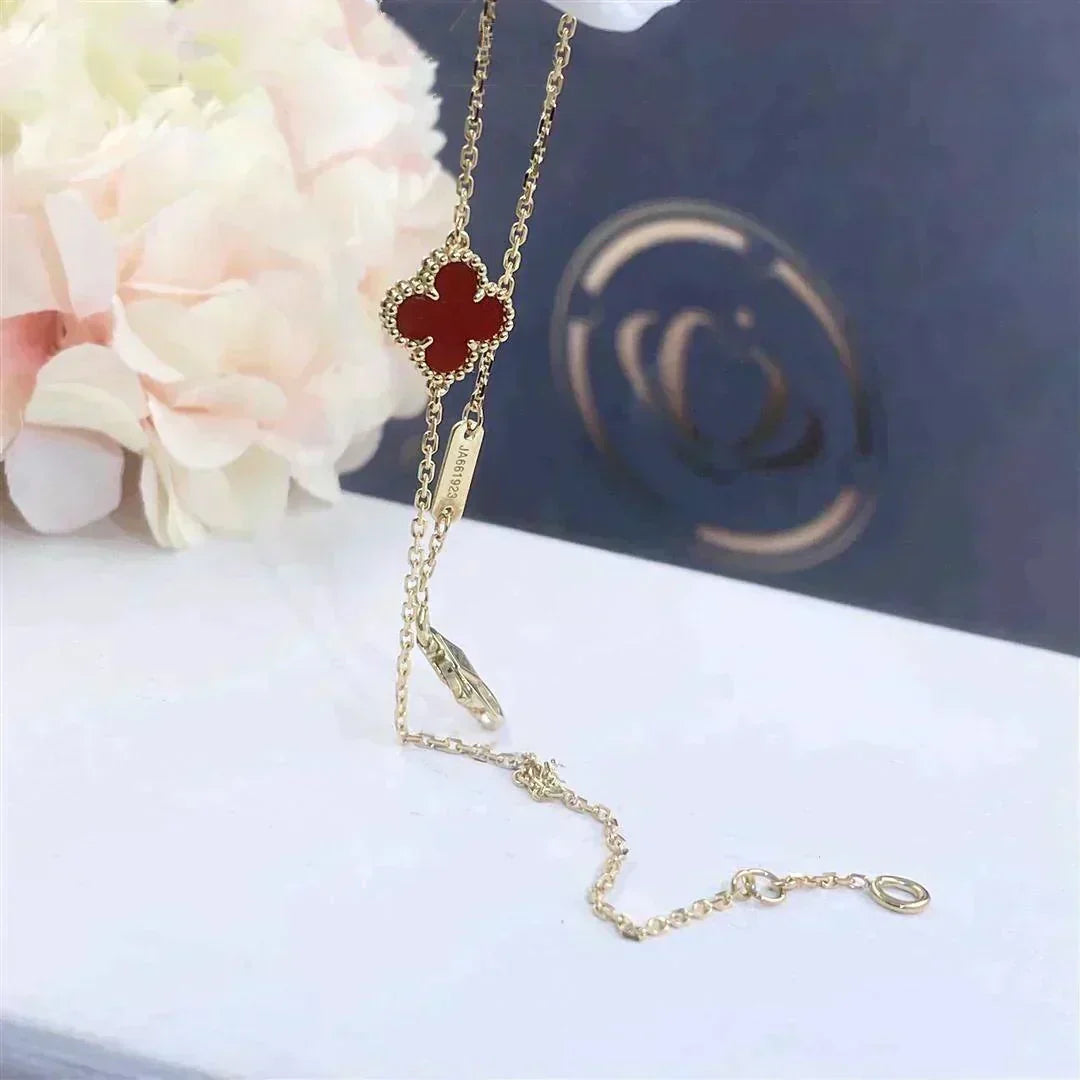 [Super CiCi ]CLOVER  CARNELIAN EINZELBLÜTEN-ARMBAND