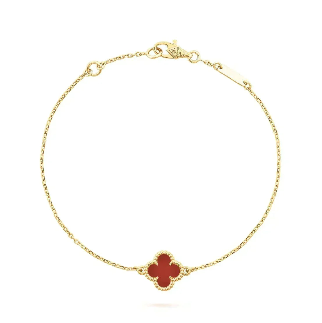 [Super CiCi ]CLOVER  CARNELIAN EINZELBLÜTEN-ARMBAND
