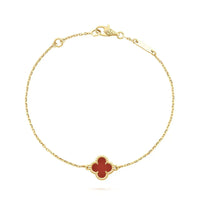 [Super Jewellery]CLOVER  CARNELIAN SINGLE FLOWER BRACELET