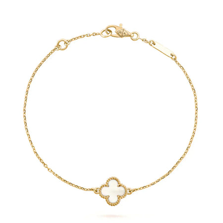 [Super Jewellery]CLOVER WHITE MOP SINGLE FLOWER BRACELET