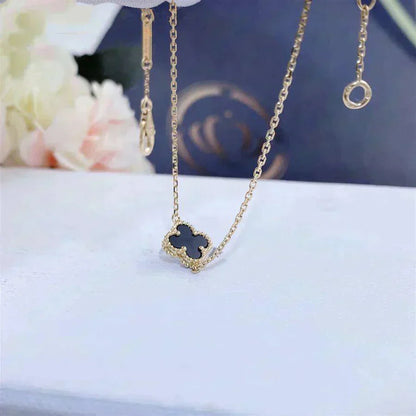 [Super Jewellery]CLOVER ONYX SINGLE FLOWER BRACELET