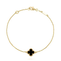 [Super Jewellery]CLOVER ONYX SINGLE FLOWER BRACELET
