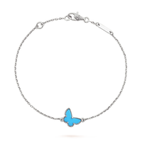 [Super Jewellery]BUTTERFLY TURQUOISE BUTTERFLY BRACELET SILVER