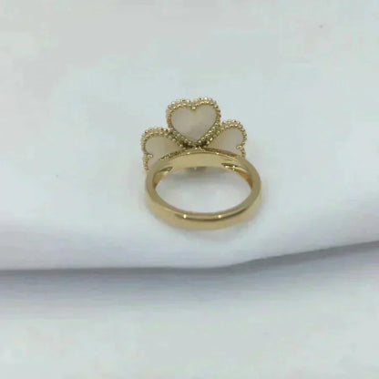 [Super Jewellery]SWEET CLOVER WHITE MOP RING