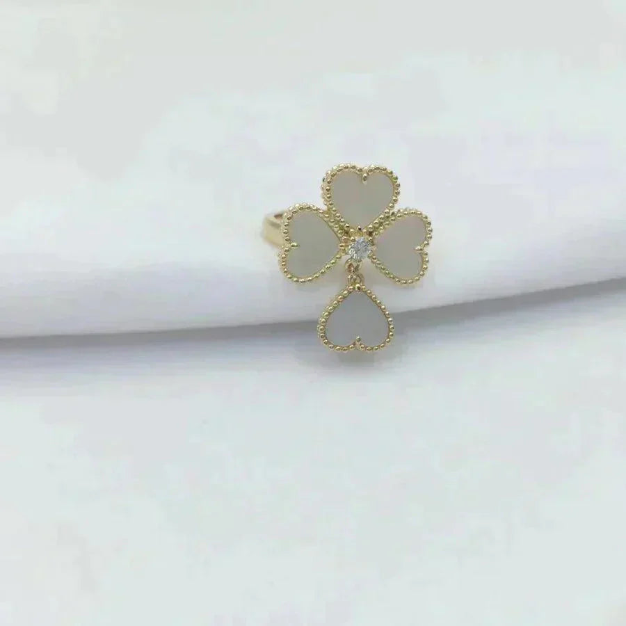 [Super Jewellery]SWEET CLOVER WHITE MOP RING