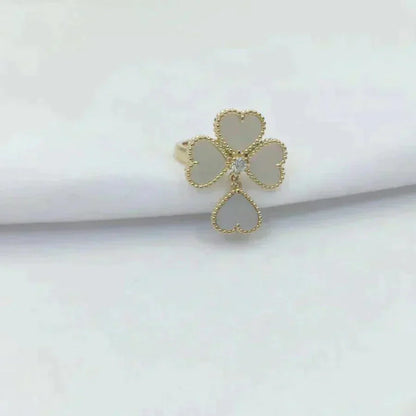 [Super Jewellery]SWEET CLOVER WHITE MOP RING