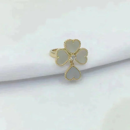 [Super Jewellery]SWEET CLOVER WHITE MOP RING