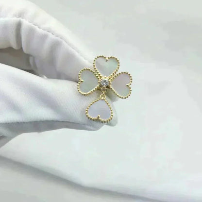 [Super Jewellery]SWEET CLOVER WHITE MOP RING