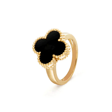 [Super Jewellery]CLOVER ONYX RING
