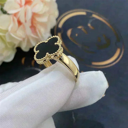 [Super Jewellery]CLOVER ONYX RING