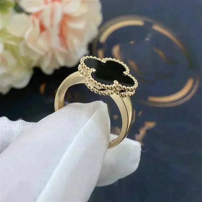[Super Jewellery]CLOVER ONYX RING