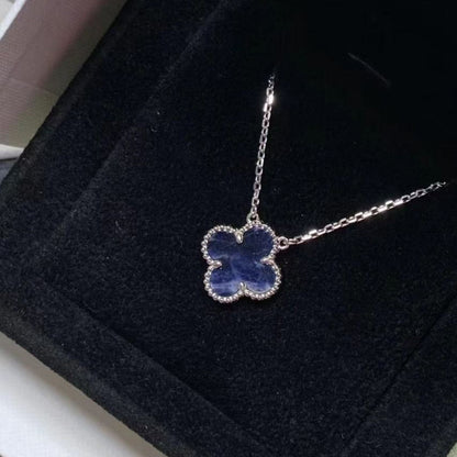 [Super Jewellery]CLOVER 15MM PIETERSITE NECKLACE SILVER