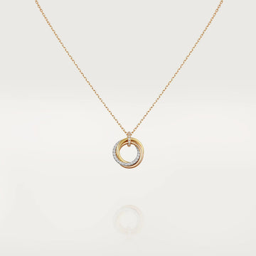 [Super CiCi ]TRINITY NECKLACE SILVER GOLD PINK GOLD DIAMONDS