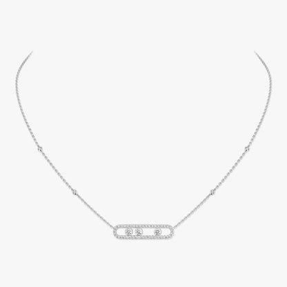 [Super Jewellery] Move Pave_ Rose Gold Diamond Necklace