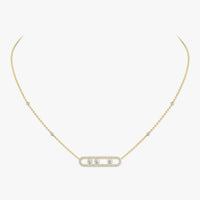 [Super Jewellery] Move Pave_ Rose Gold Diamond Necklace