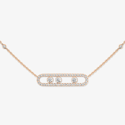 [Super Jewellery] Move Pave_ Rose Gold Diamond Necklace