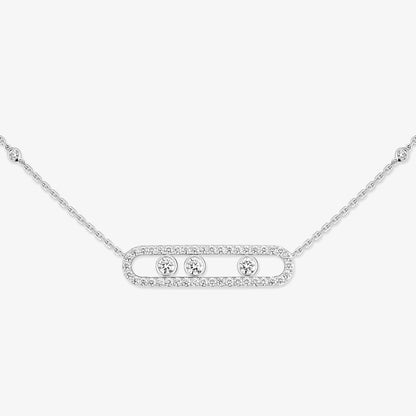 [Super Jewellery] Move Pave_ Rose Gold Diamond Necklace