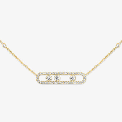 [Super Jewellery] Move Pave_ Rose Gold Diamond Necklace