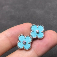 [Super Jewellery]CLOVER 1 DIAMOND BLUE SKY SILVER EARRINGS