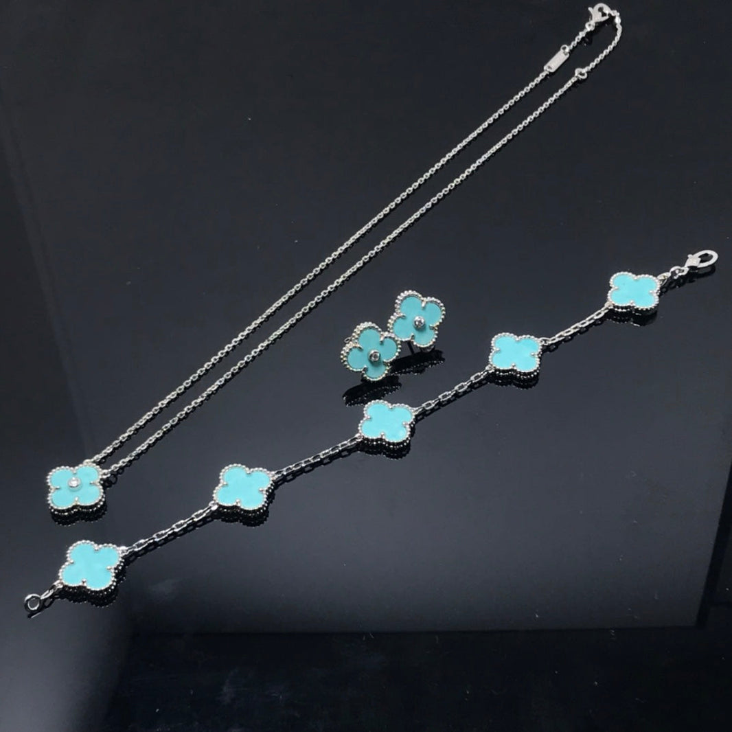 [Super Jewellery]CLOVER 1 DIAMOND BLUE SKY SILVER EARRINGS