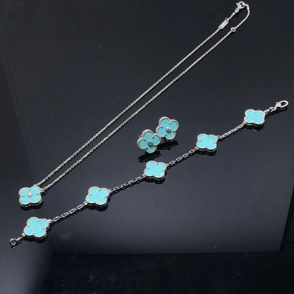 [Super Jewellery]CLOVER 1 DIAMOND BLUE SKY SILVER EARRINGS