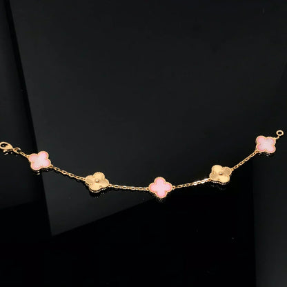 [Super Jewellery] CLOVER 5 MOTIFS  PINK MOP BRACELET COLLECTION