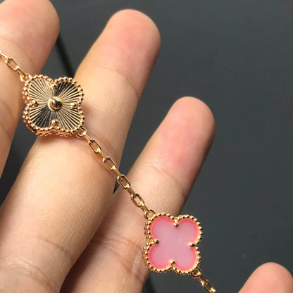 [Super Jewellery] CLOVER 5 MOTIFS  PINK MOP BRACELET COLLECTION