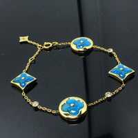 [Super Jewellery]STAR AND SUN 4 MOTIF BLUE BRACELET