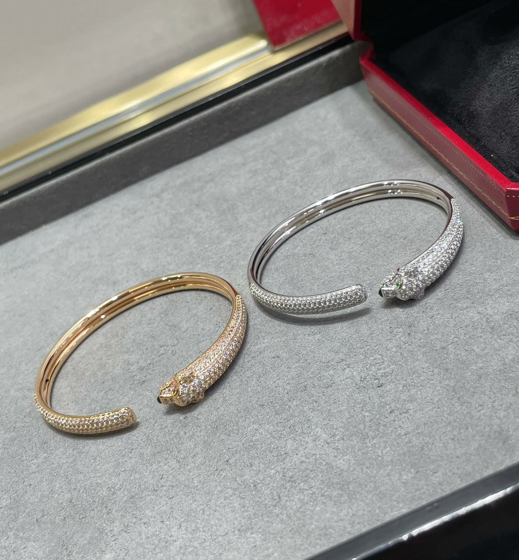 [Super Jewellery]PANTHERE FULL DIAMOND OPEN BRACELET