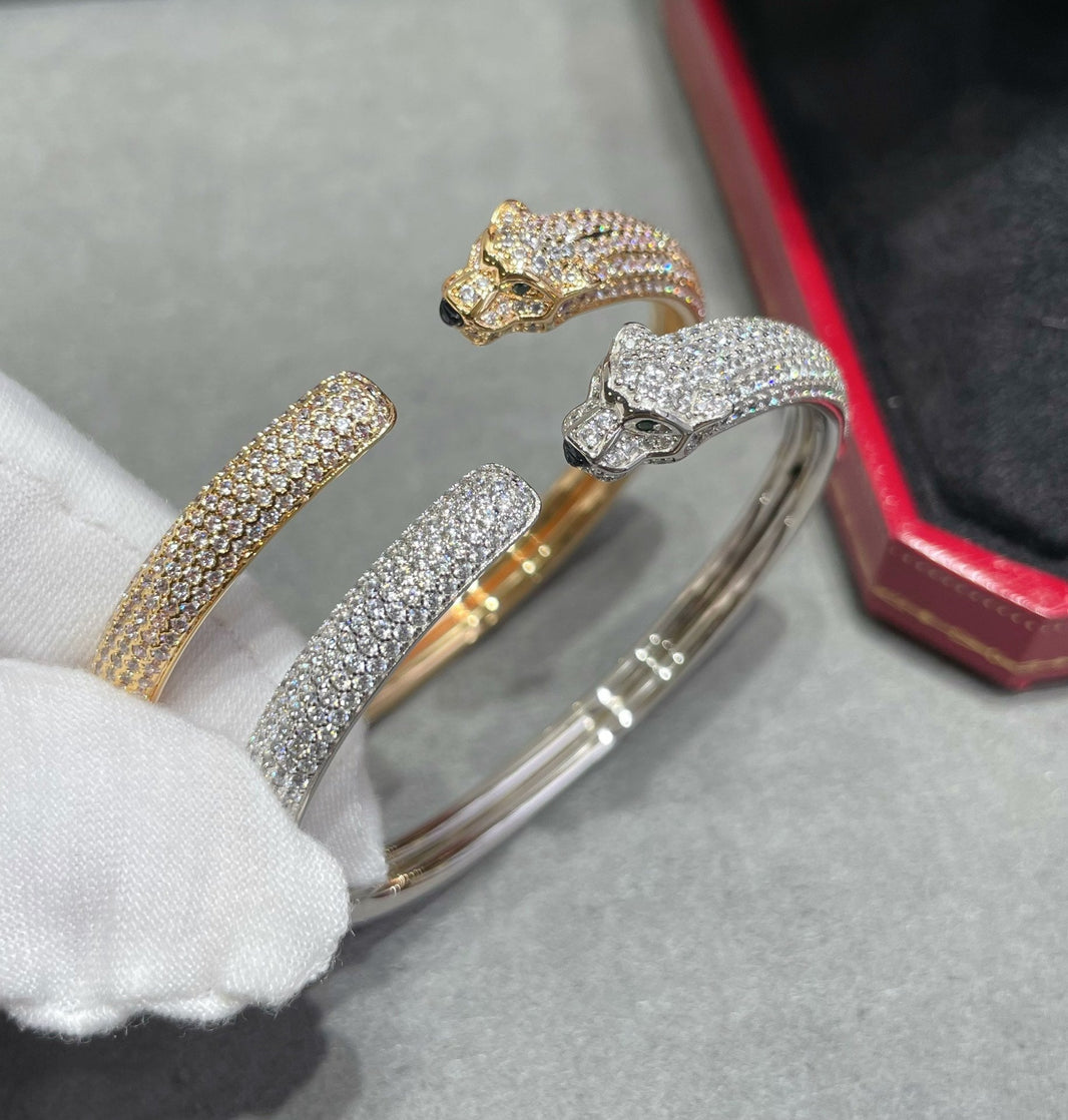 [Super Jewellery]PANTHERE FULL DIAMOND OPEN BRACELET