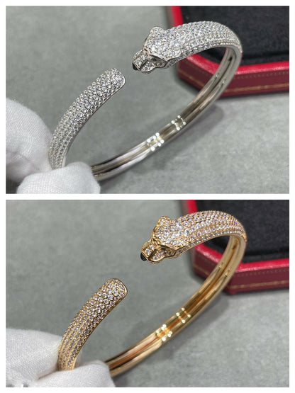 [Super Jewellery]PANTHERE FULL DIAMOND OPEN BRACELET