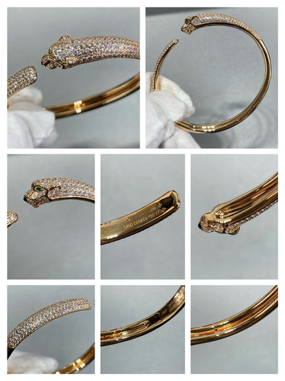 [Super Jewellery]PANTHERE FULL DIAMOND OPEN BRACELET