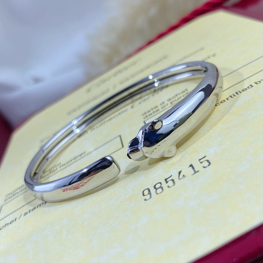 [Super Jewellery]PANTHERE SILVER OPEN BRACELET