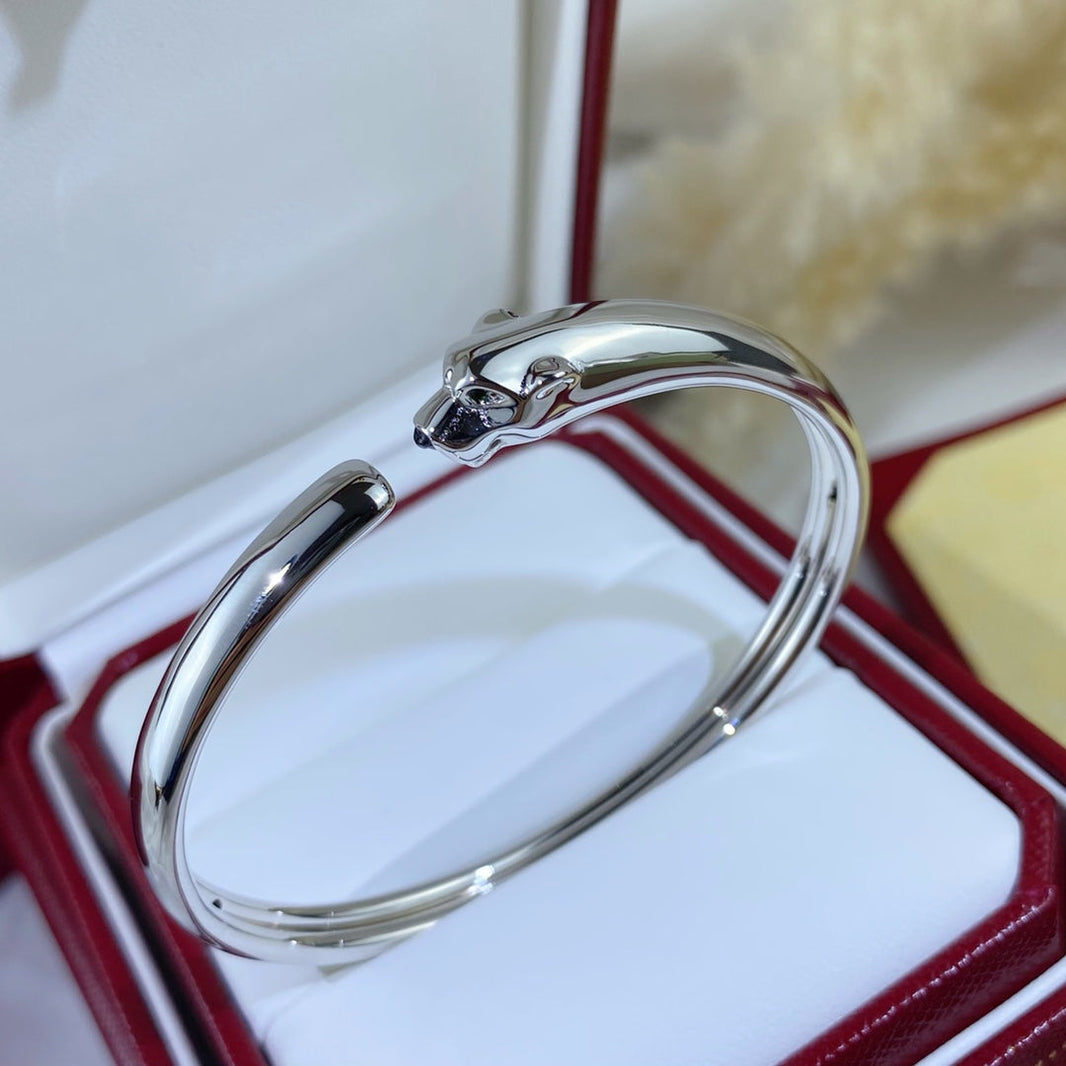 [Super Jewellery]PANTHERE SILVER OPEN BRACELET