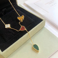 [Super Jewellery]LUCKY SPRING 4 MOTIFS ROSE GOLD NECKLACE