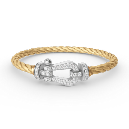 [Super Jewellery]FORCE LARGE HORSESHOE FULL DIAMOND BRACELET SILVER