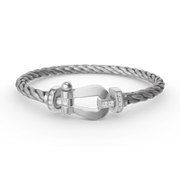 [Super Jewellery]FORCE LARGE HORSESHOE HALF DIAMOND BRACELET SILVER