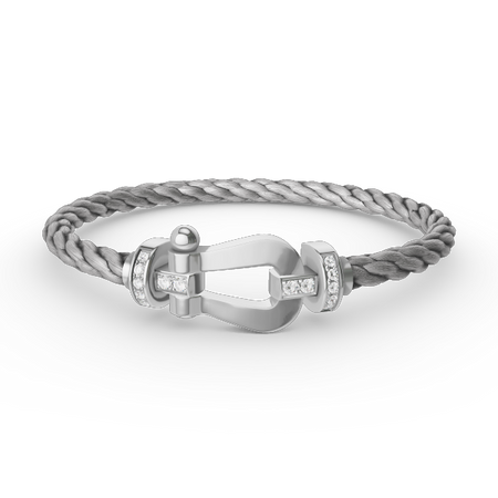 [Super Jewellery]FORCE LARGE HORSESHOE HALF DIAMOND BRACELET SILVER
