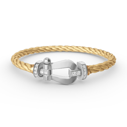 [Super Jewellery]FORCE LARGE HORSESHOE HALF DIAMOND BRACELET SILVER