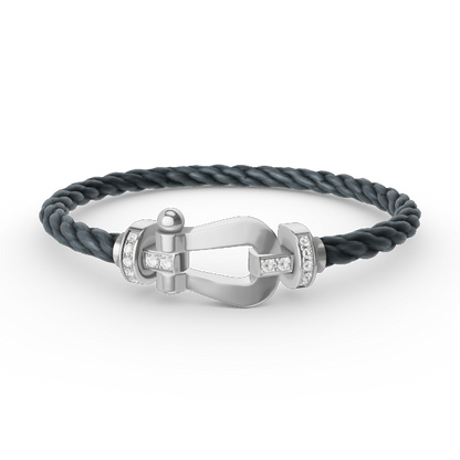 [Super Jewellery]FORCE LARGE HORSESHOE HALF DIAMOND BRACELET SILVER