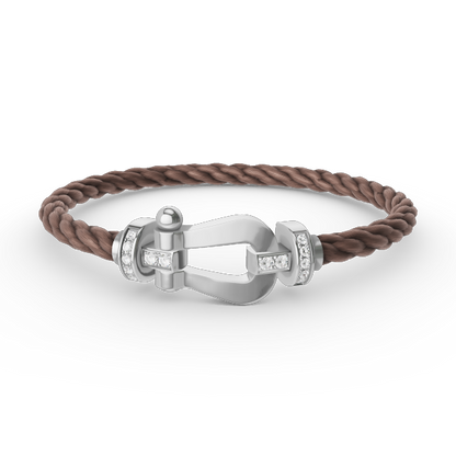 [Super Jewellery]FORCE LARGE HORSESHOE HALF DIAMOND BRACELET SILVER