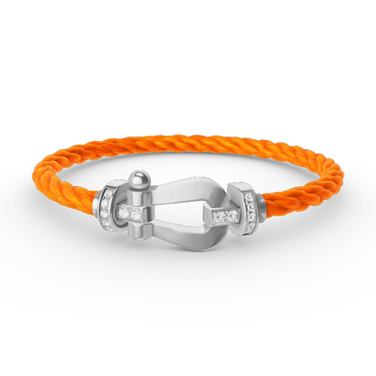 [Super Jewellery]FORCE LARGE HORSESHOE HALF DIAMOND BRACELET SILVER