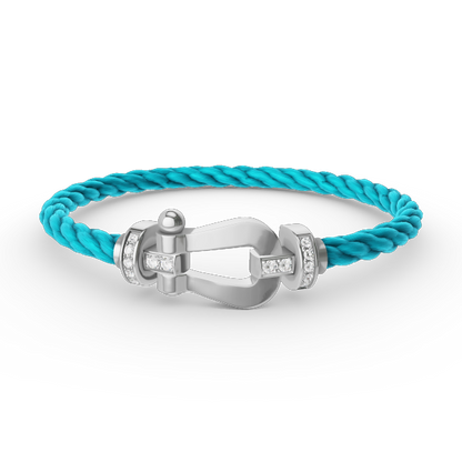 [Super Jewellery]FORCE LARGE HORSESHOE HALF DIAMOND BRACELET SILVER