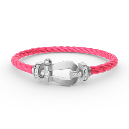 [Super Jewellery]FORCE LARGE HORSESHOE HALF DIAMOND BRACELET SILVER