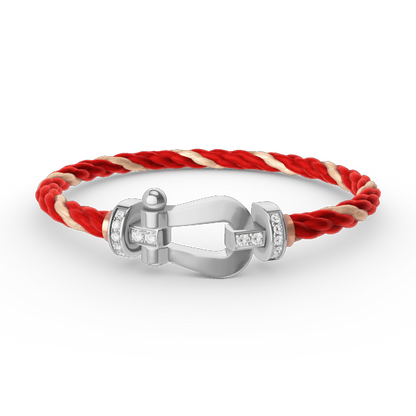 [Super Jewellery]FORCE LARGE HORSESHOE HALF DIAMOND BRACELET SILVER